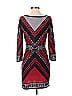 Flying Tomato 100% Polyester Jacquard Argyle Fair Isle Graphic Aztec Or Tribal Print Red Casual Dress Size S - photo 2