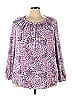 Talbots 100% Polyester Purple Long Sleeve Blouse Size 3X (Plus) - photo 1