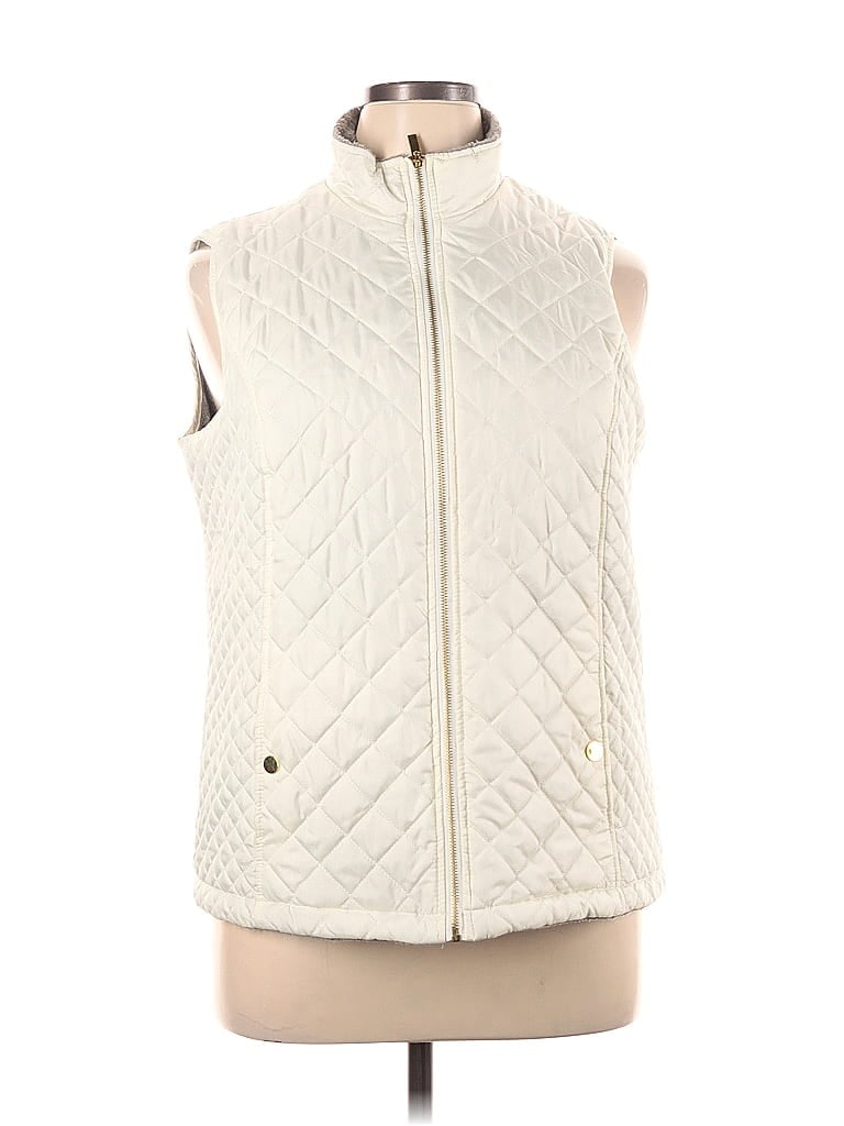 Basic Editions 100% Polyester Ivory Vest Size XL - photo 1