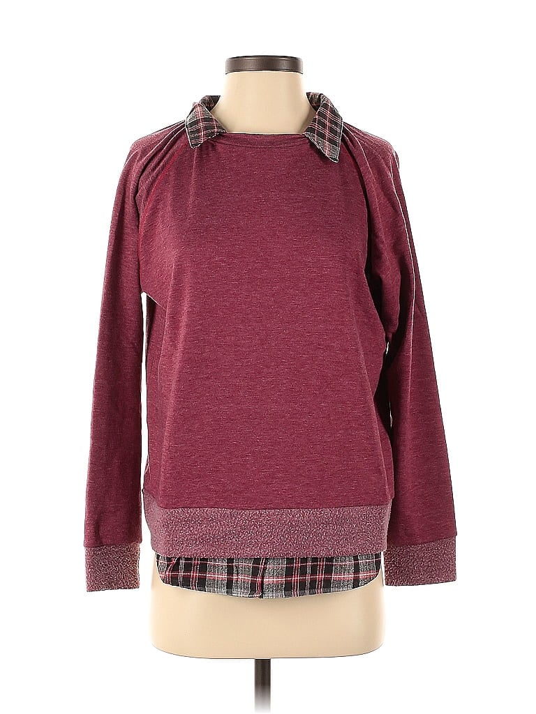 Pre-owned Jet John Eshaya Pullover Sweater In Burgundy