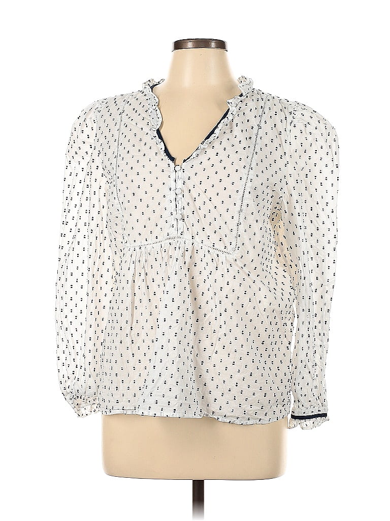 Ann Taylor LOFT Ivory Long Sleeve Blouse Size L - 68% off | ThredUp