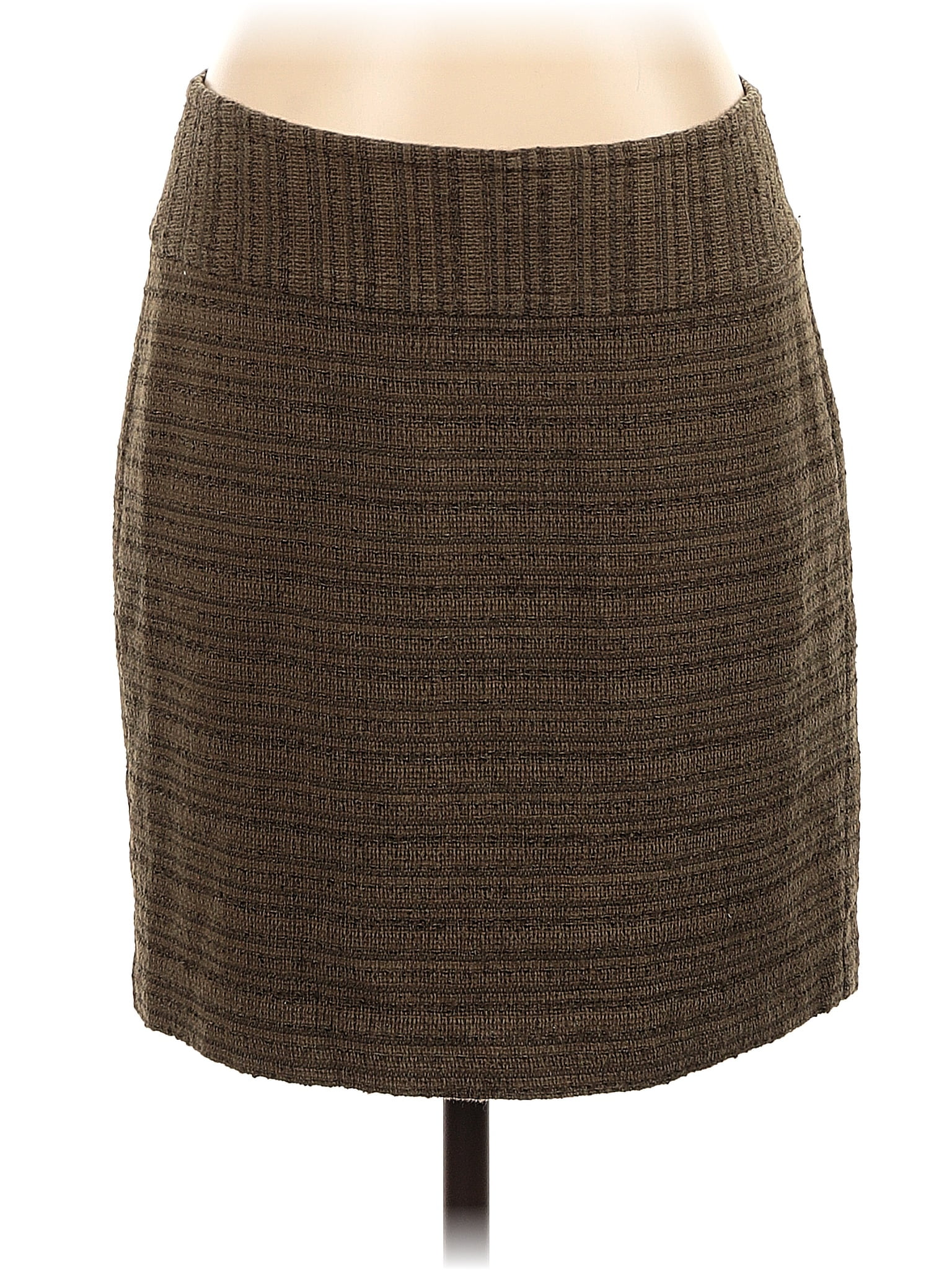 Trina Turk Jacquard Marled Tweed Chevron-herringbone Brown Casual Skirt ...