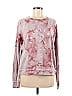 Goodbody Goodmommy Floral Motif Acid Wash Print Batik Paint Splatter Print Tie-dye Pink Sweatshirt Size M - photo 1
