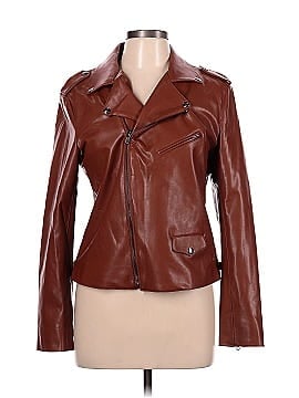 R | Label Faux Leather Jacket (view 1)
