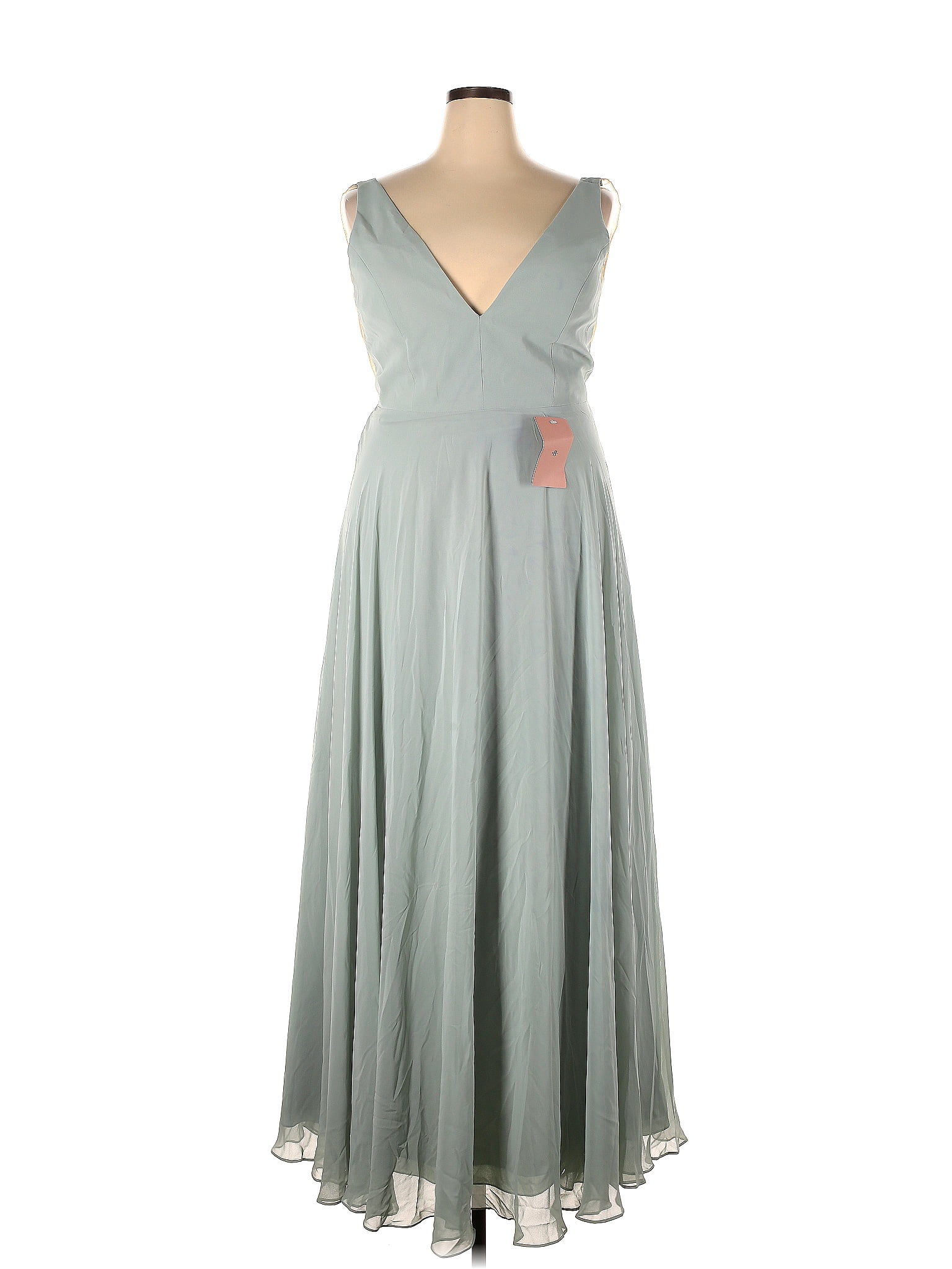 Jenny Yoo Collection 100% Polyester Gray Cocktail Dress Size 18 (Plus ...