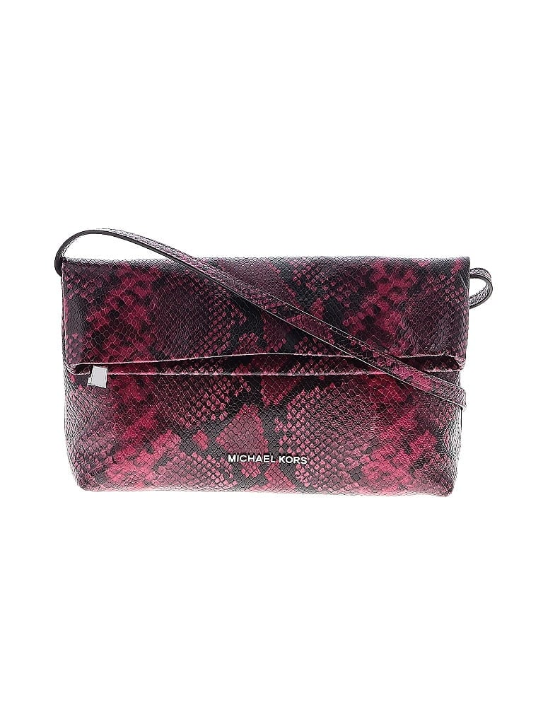 MICHAEL Michael Kors 100% Leather Snake Print Burgundy Leather Shoulder ...