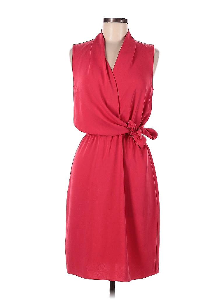 Tahari 100% Polyester Solid Red Casual Dress Size 8 - photo 1