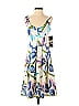 Donna Ricco 100% Polyester Floral Motif Graphic Blue Casual Dress Size 4 - photo 1