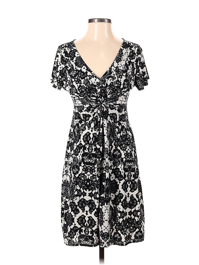 Daisy Fuentes Damask Baroque Print Black Cocktail Dress Size S - 50% ...