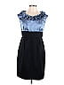 London Times 100% Polyester Blue Cocktail Dress Size 12 (Petite) - photo 1