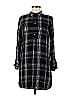 SO 100% Rayon Checkered-gingham Grid Plaid Black Casual Dress Size M - photo 1