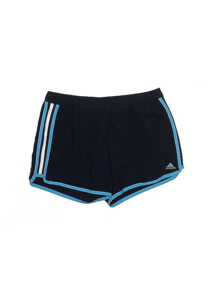 Adidas 100% Polyester Stripes Blue Athletic Shorts Size M - photo 1