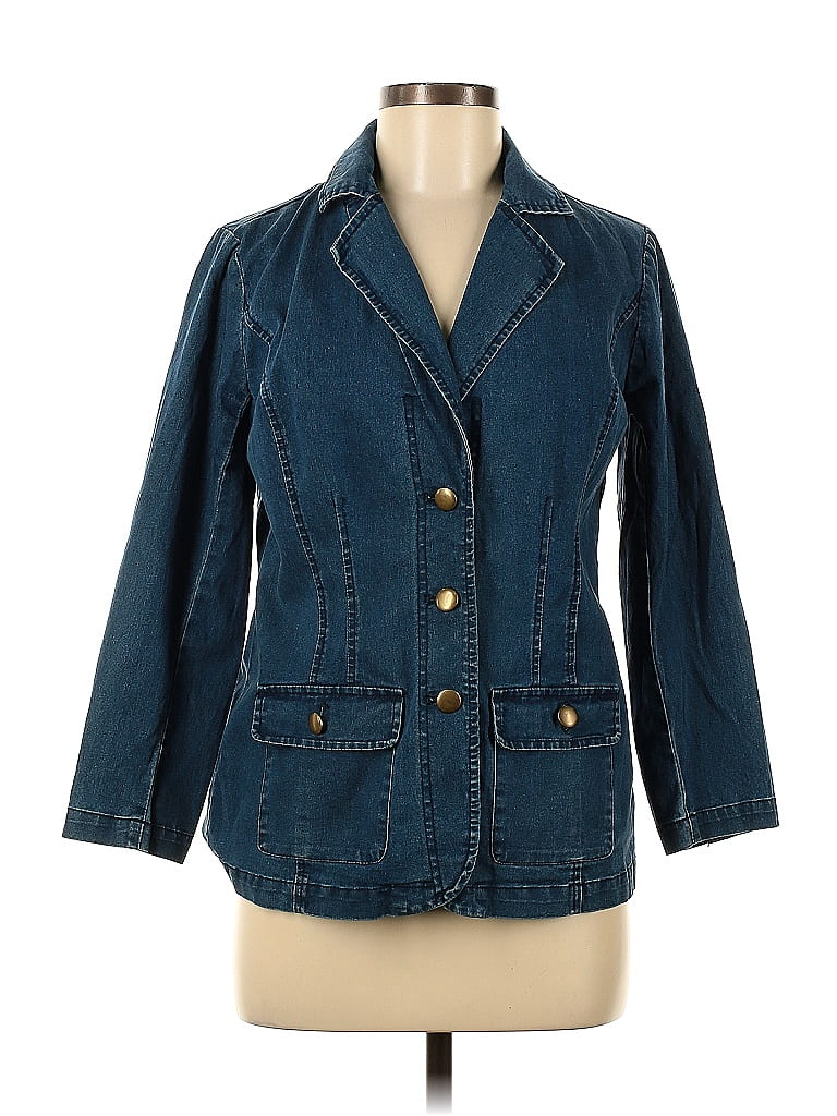 Joan Rivers Blue Denim Jacket Size 6 - photo 1