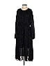 Banana Republic 100% Polyester Grid Black Casual Dress Size 0 - photo 1