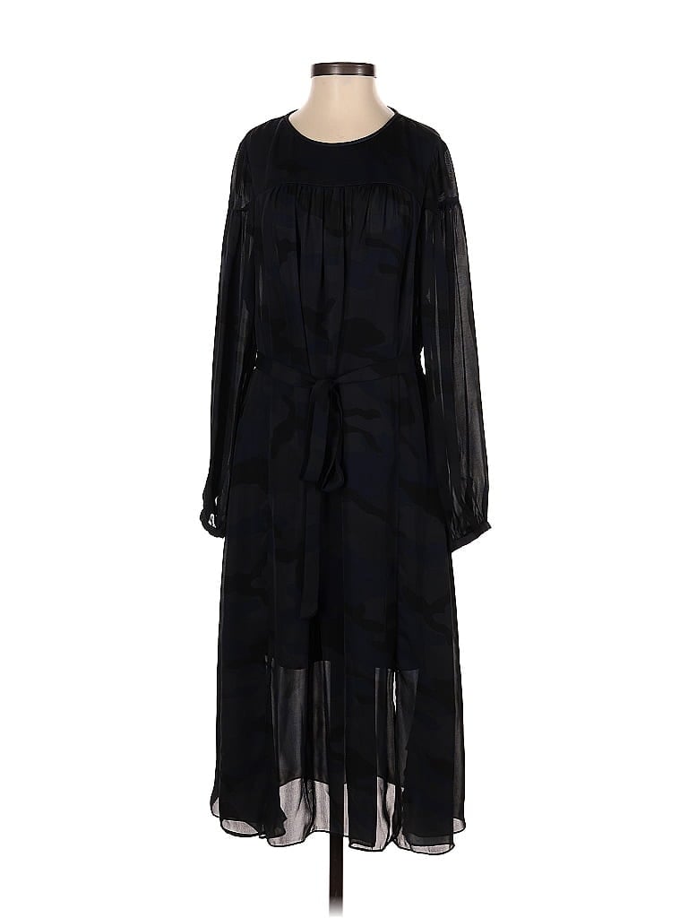 Banana Republic 100% Polyester Grid Black Casual Dress Size 0 - photo 1
