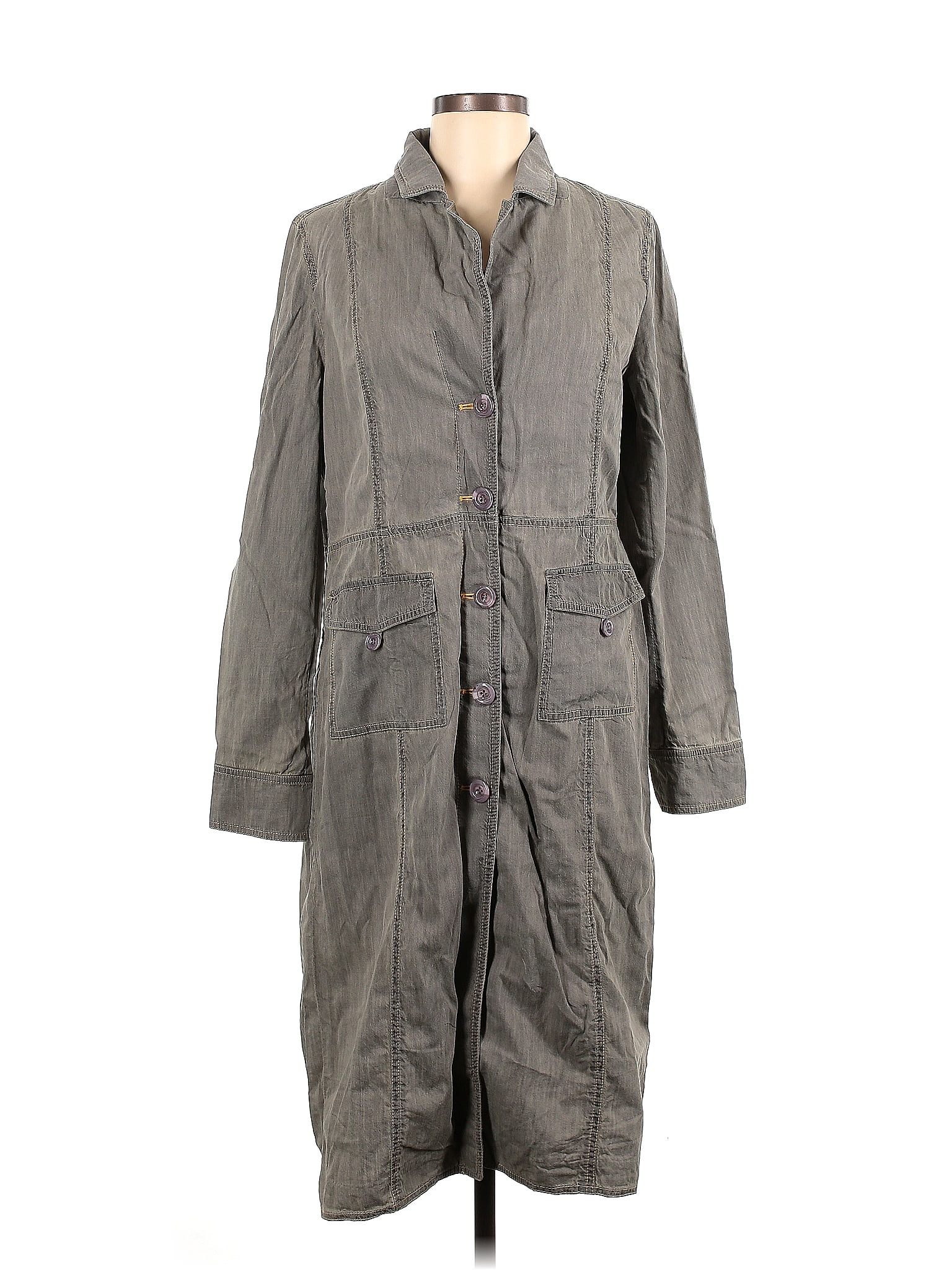 Isabella Bird 100 Cotton Gray Casual Dress Size M 73 off ThredUp