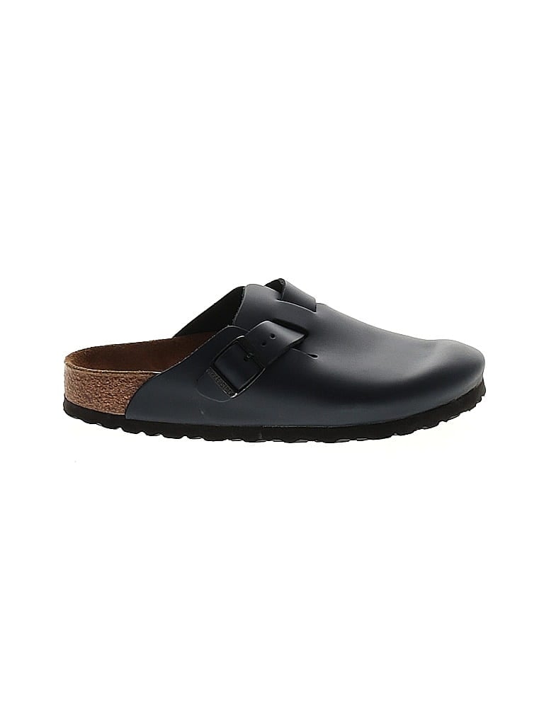 Birkenstock 100 Leather Blue Mule Clog Size 