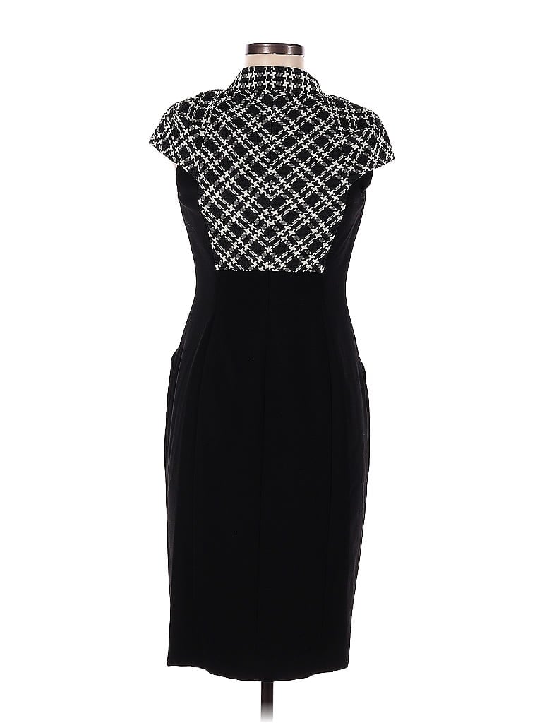 Kay Unger Jacquard Argyle Grid Black Casual Dress Size 6 - photo 1