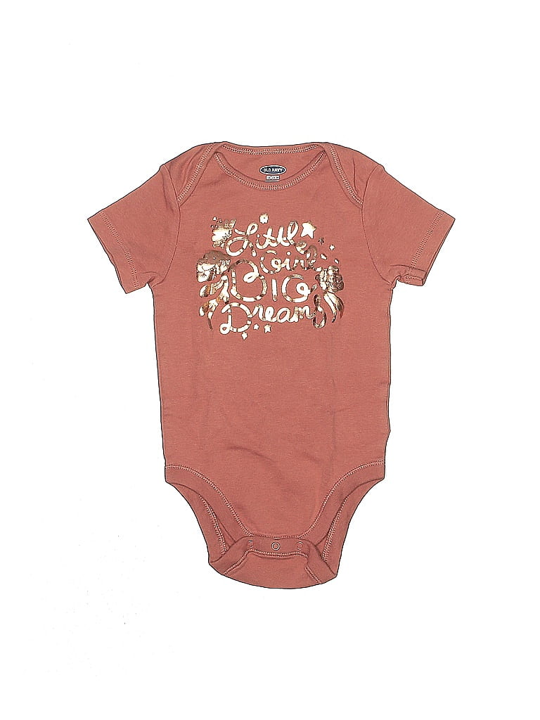 Pre-owned Old Navy Kids' Short Sleeve Onesie In Brown