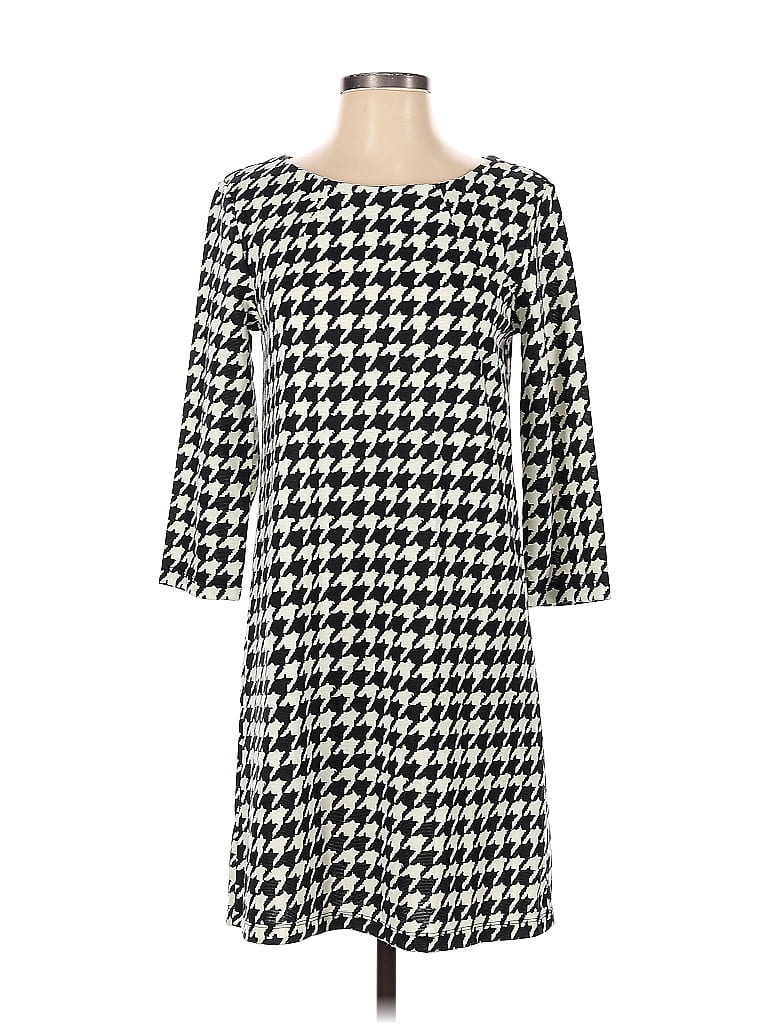 H&M Houndstooth Argyle Tweed Gray Casual Dress Size S - photo 1