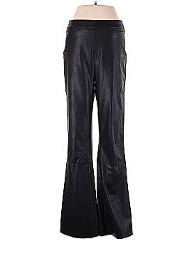 Buckle Black Faux Leather Pants (view 1)