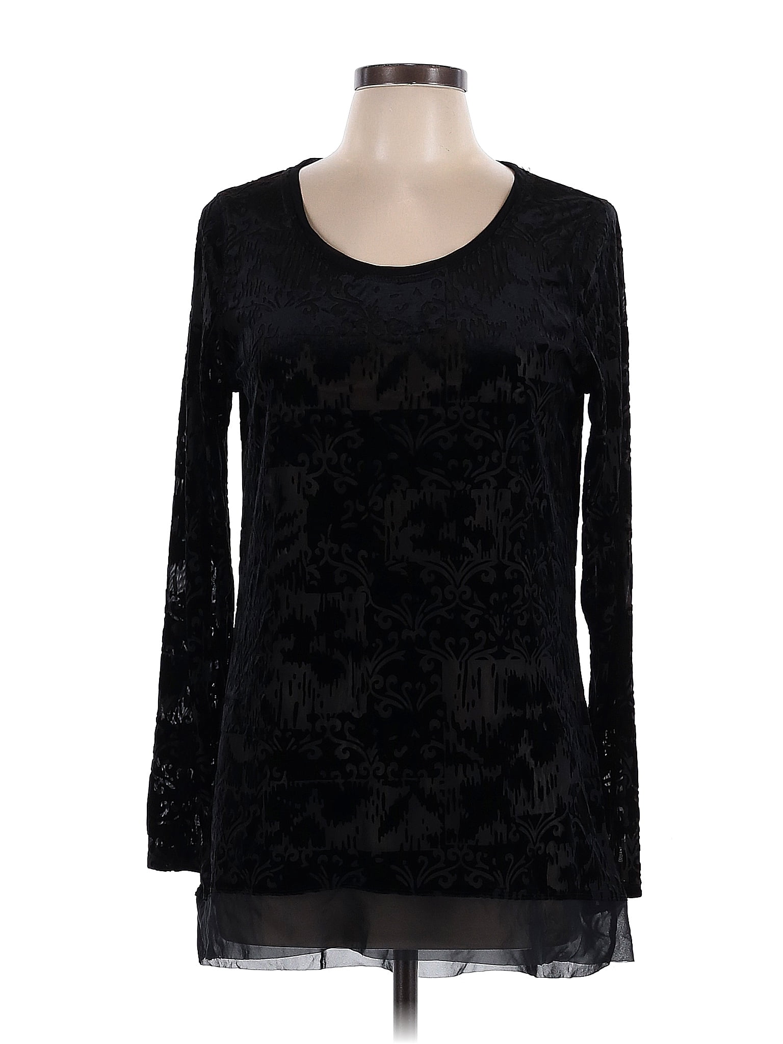 Simply Vera Vera Wang Black Long Sleeve Top Size L 47 Off Thredup