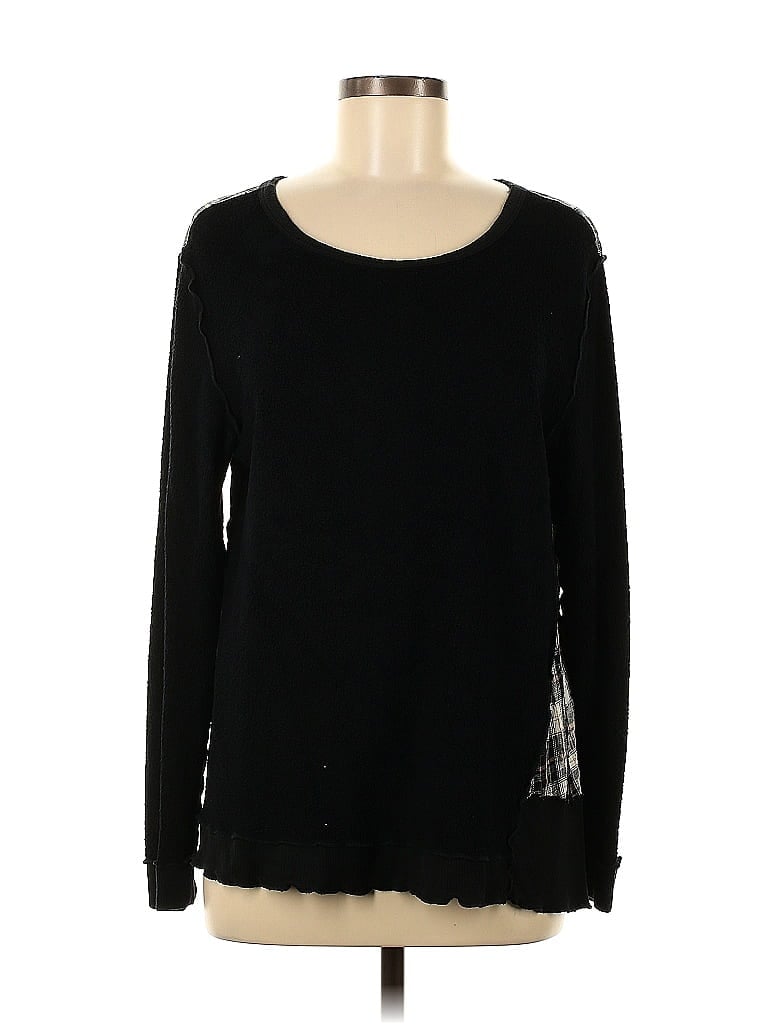 Pre-owned Pete Long Sleeve Top Black Crew Neck Tops