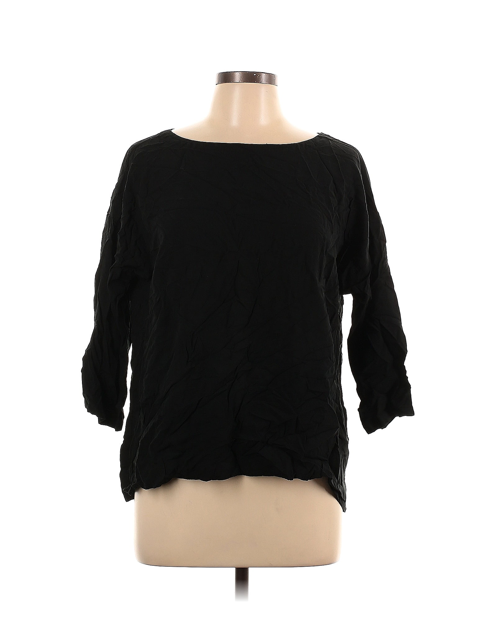 J.Jill 100% Rayon Black Long Sleeve Blouse Size L - 74% off | ThredUp