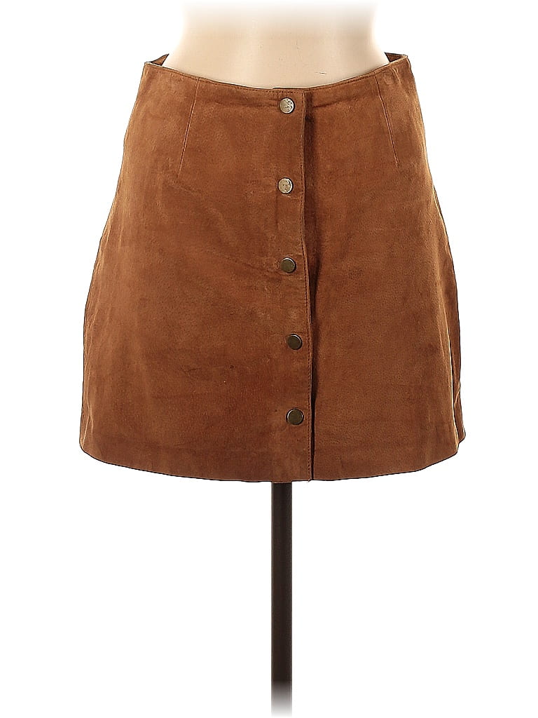 Jupe Portefeuille New Look Femme - Taille 8 (petites Tailles) - Marron - Géométrique - Occasion