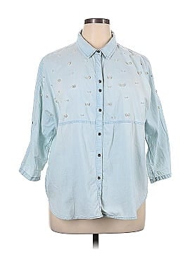 Nine West 3/4 Sleeve Button-Down Shirt (view 1)