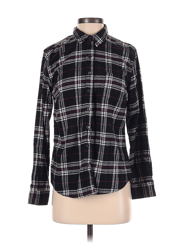 Weatherproof Plaid Black Long Sleeve Button-Down Shirt Size S - photo 1