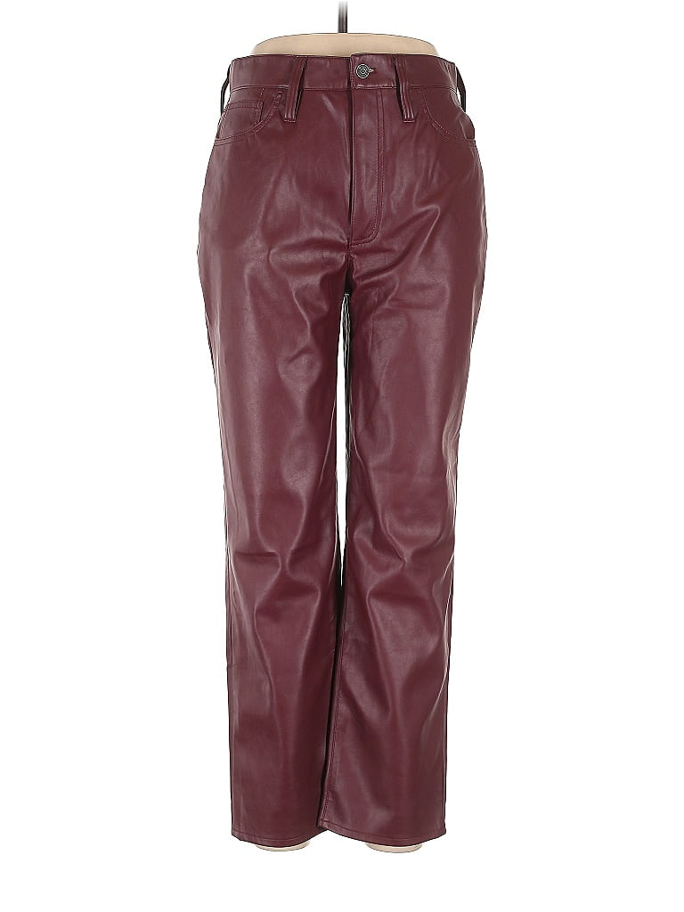 Madewell 100 Polyurethane Burgundy Faux Leather Pants 30 Waist 63 off ThredUp