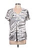 Natural Reflections Animal Print Zebra Print Camo Gray Short Sleeve T-Shirt Size L - photo 1