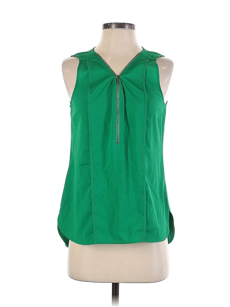 Calvin Klein 100% Polyester Green Sleeveless Blouse Size S - photo 1