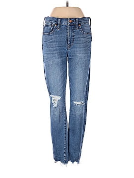 Madewell 9" Mid-Rise Skinny Jeans in Frankie Wash: Torn-Knee Edition (view 1)