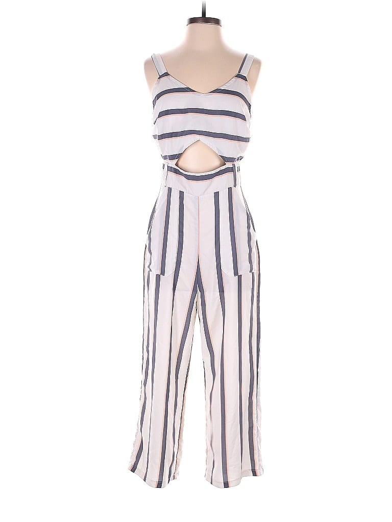 Pre-owned Crystal Sky Jumpsuit In White