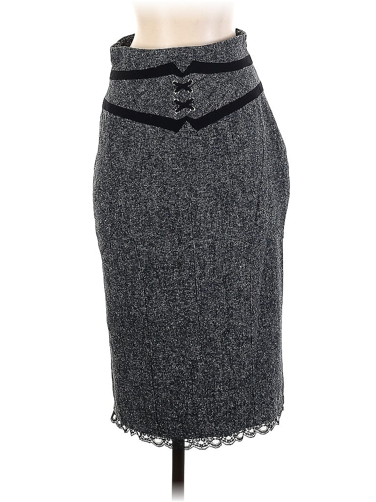 Worthington Marled Tweed Chevron-herringbone Gray Formal Skirt Size 4 - photo 1