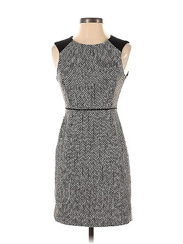 Banana Republic Houndstooth Tweed Chevron herringbone Gray Cocktail Dress Size 00 petite 87 off ThredUp