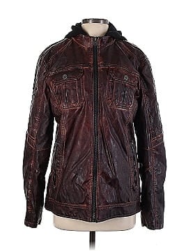 Buckle Black Faux Leather Jacket (view 1)