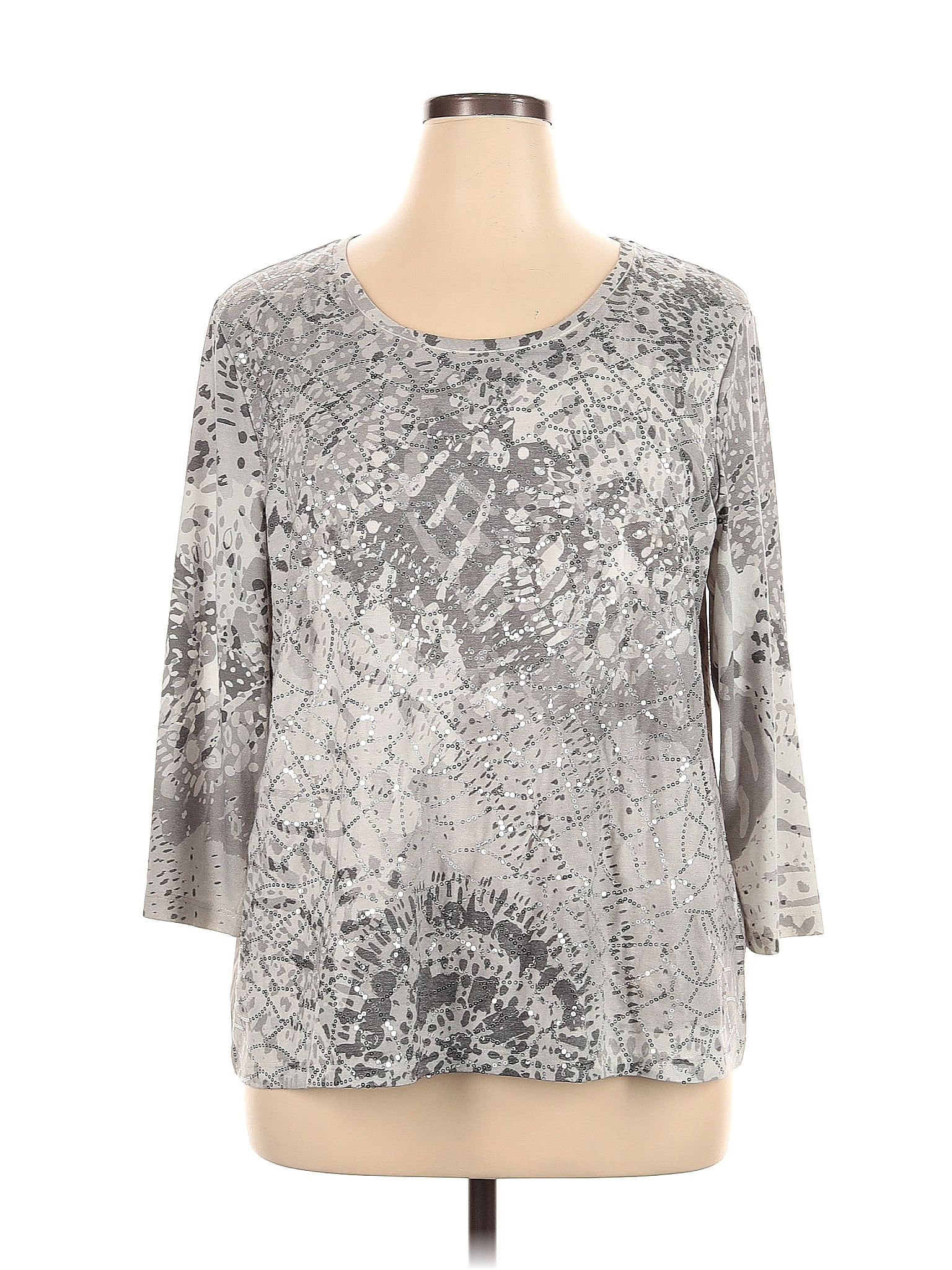 Zenergy by Chico's Silver 3/4 Sleeve T-Shirt Size XL (3) - 65% off ...