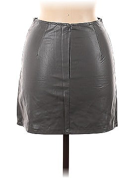 Mint Vanilla Faux Leather Skirt (view 2)