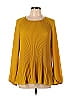 Luisa Cerano 100% Polyester Yellow Long Sleeve Blouse Size 10 - photo 1