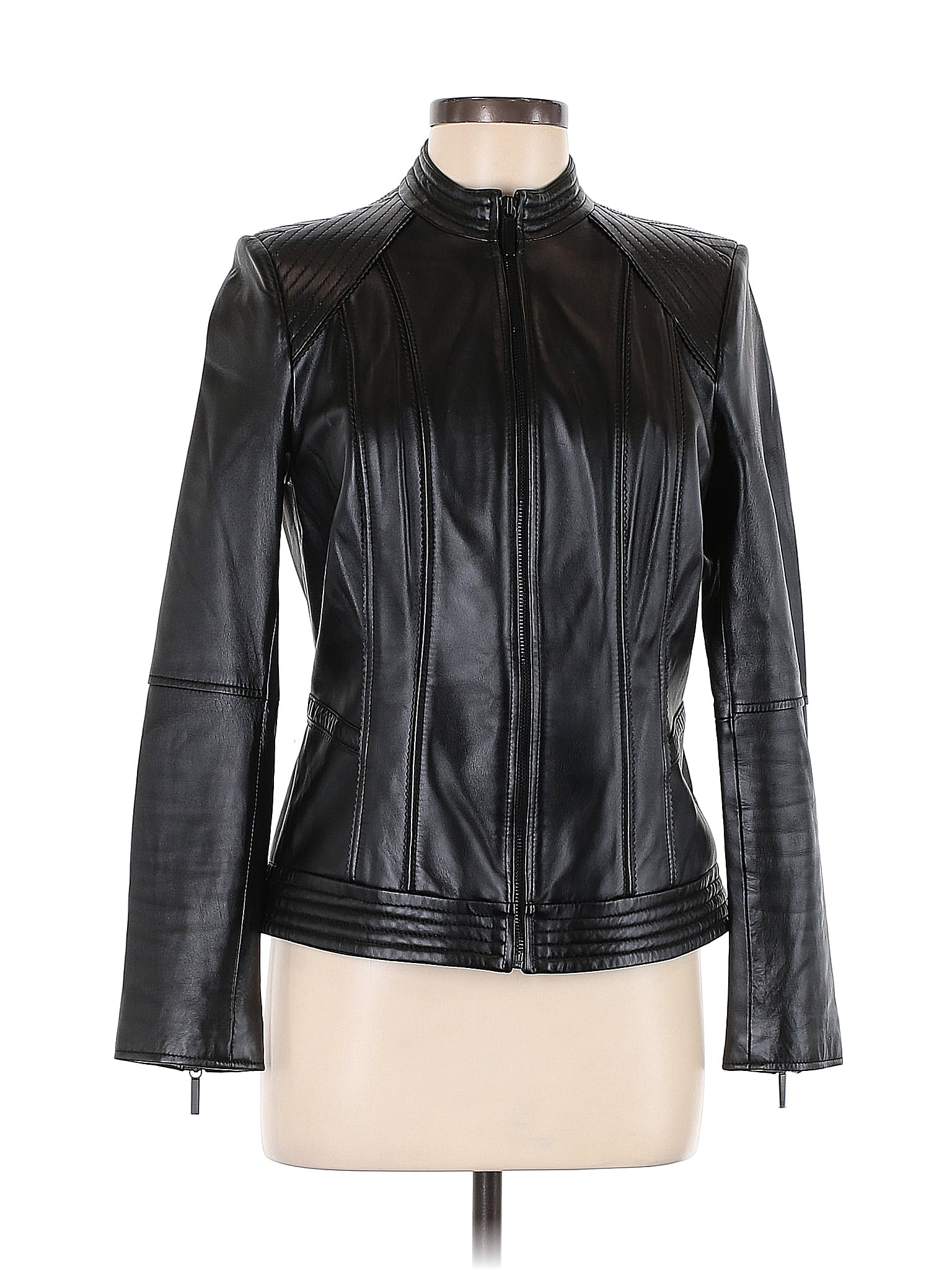 G.I.L.I. Black Leather Jacket Size 8 - 69% off | ThredUp