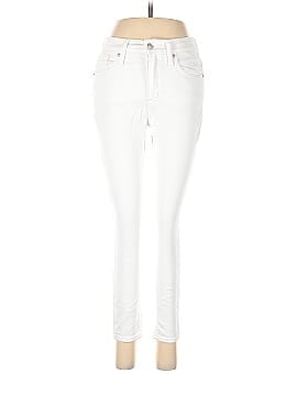Madewell Petite 9" Mid-Rise Skinny Crop Jeans in Pure White (view 1)