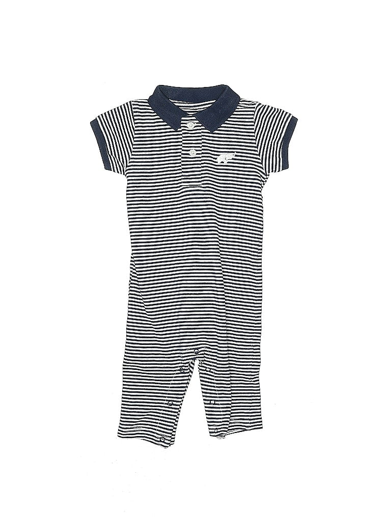 Monica + Andy 100 Organic Cotton Stripes Blue Short Sleeve Outfit Size