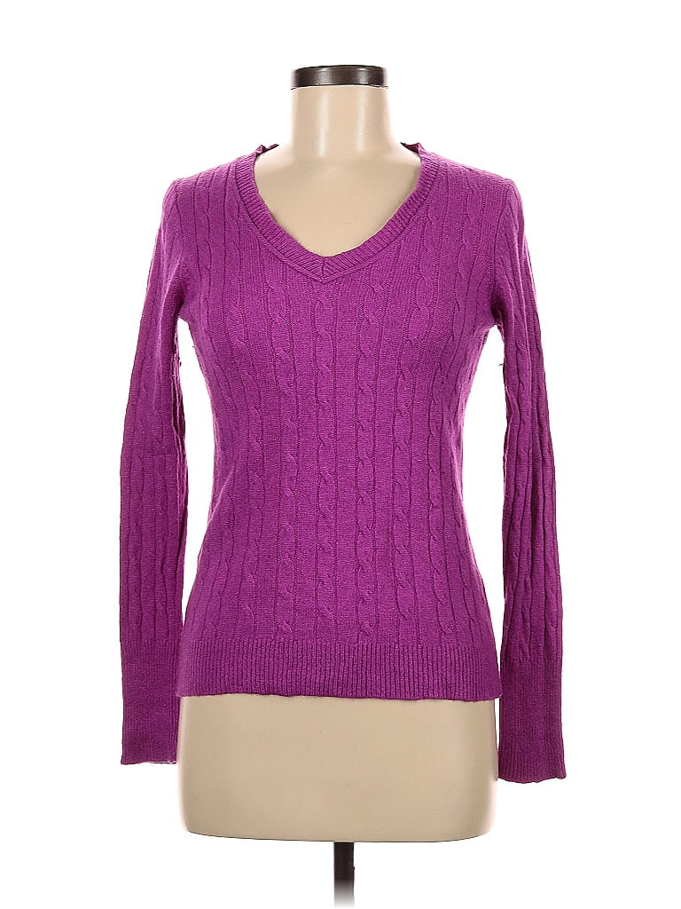 Ann Taylor Loft Solid Purple Pullover Sweater Size M 70 Off Thredup