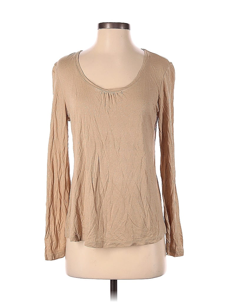 Pre-owned Chico's 3/4 Sleeve T-shirt In Brown