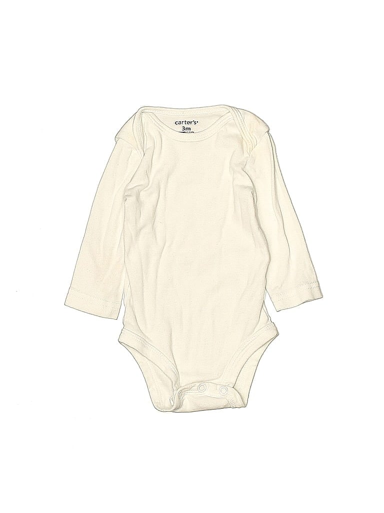 CARTER'S Pre-owned Babies' Long Sleeve Onesie In White