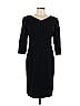 Faconnable Solid Black Casual Dress Size 10 - photo 1