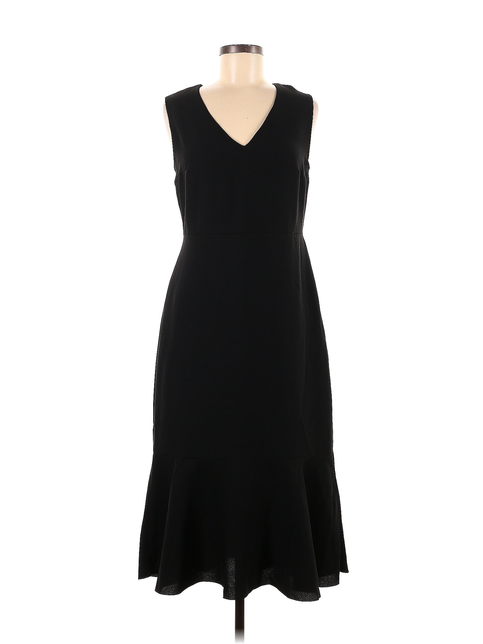 Banana Republic 100% Polyester Solid Black Casual Dress Size 6 - 76% ...